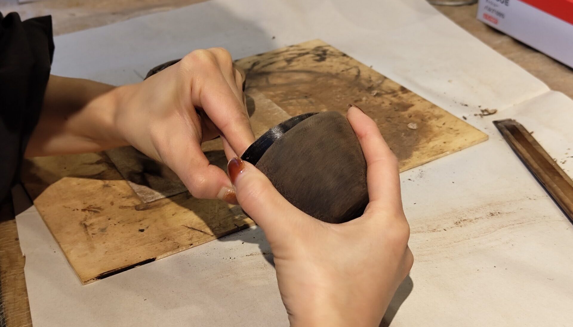 てならい後記】漆をもっと探究する。松本先生の乾漆教室。4回目 - て