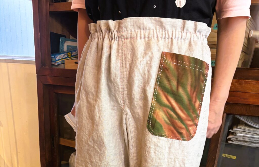 【てならい後記】夏に涼しげ。和裁の技術を活かした和服ズボン”かるさん”ワークショップ。第３回目のアイキャッチ画像